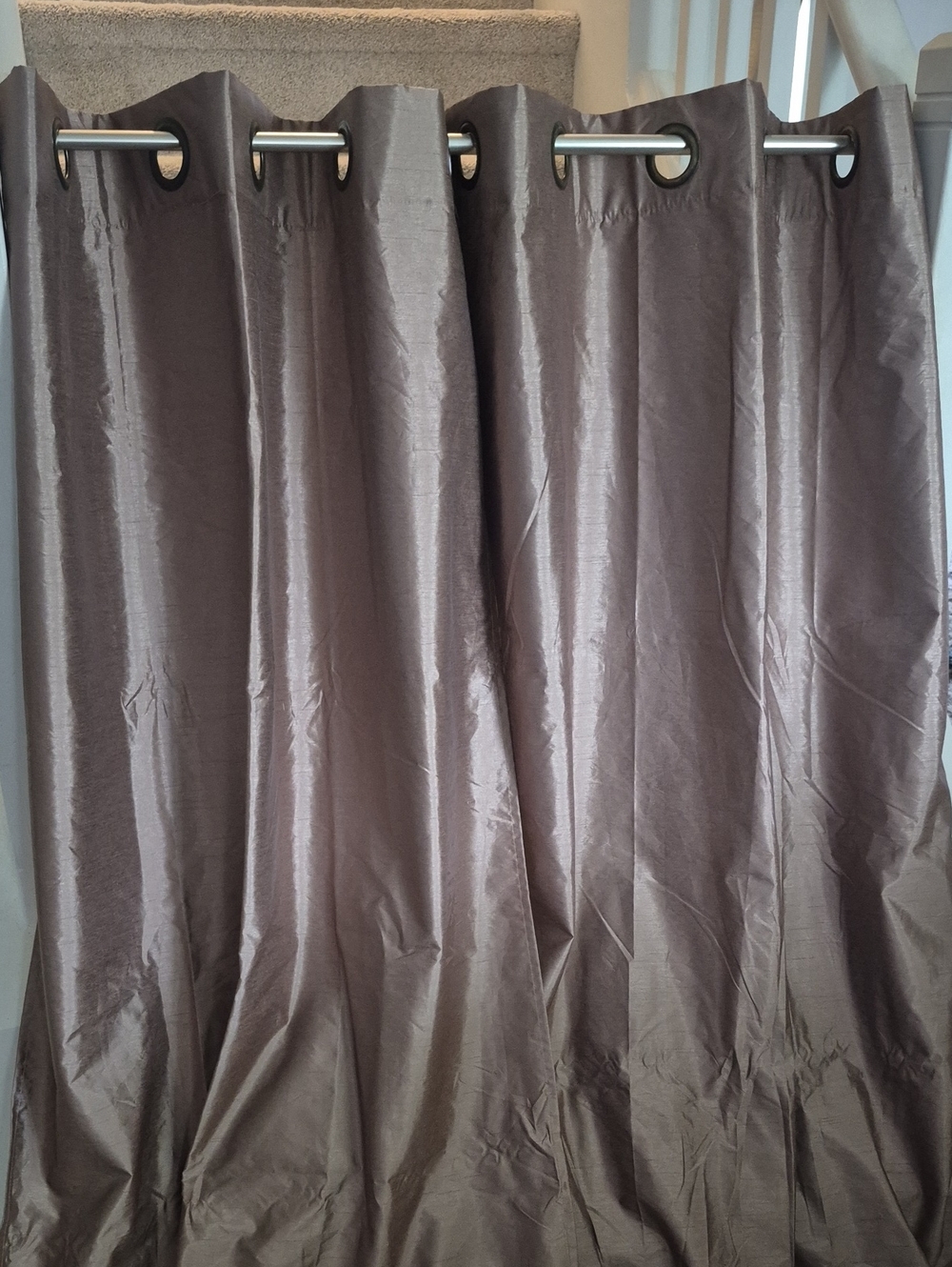 Two Golden Brown Grommet Top Decorative Curtain Panel - 36x84 (72x84)